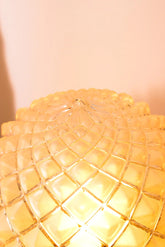 Lampe à poser - Raphaele - Globe en verre Vintage - Ciselé et dépoli sur Base en laiton